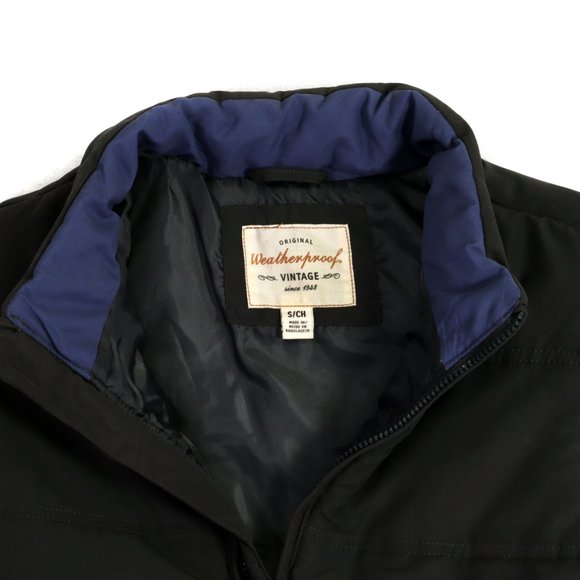 Weather proof Vintage Vest Reversable Black/Navy Blue - Picture 2 of 5